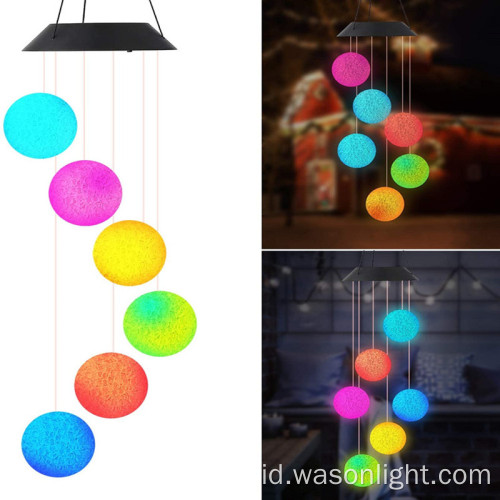 Solar Outdoor Led Hanging Ball Angin Berpadu Cahaya